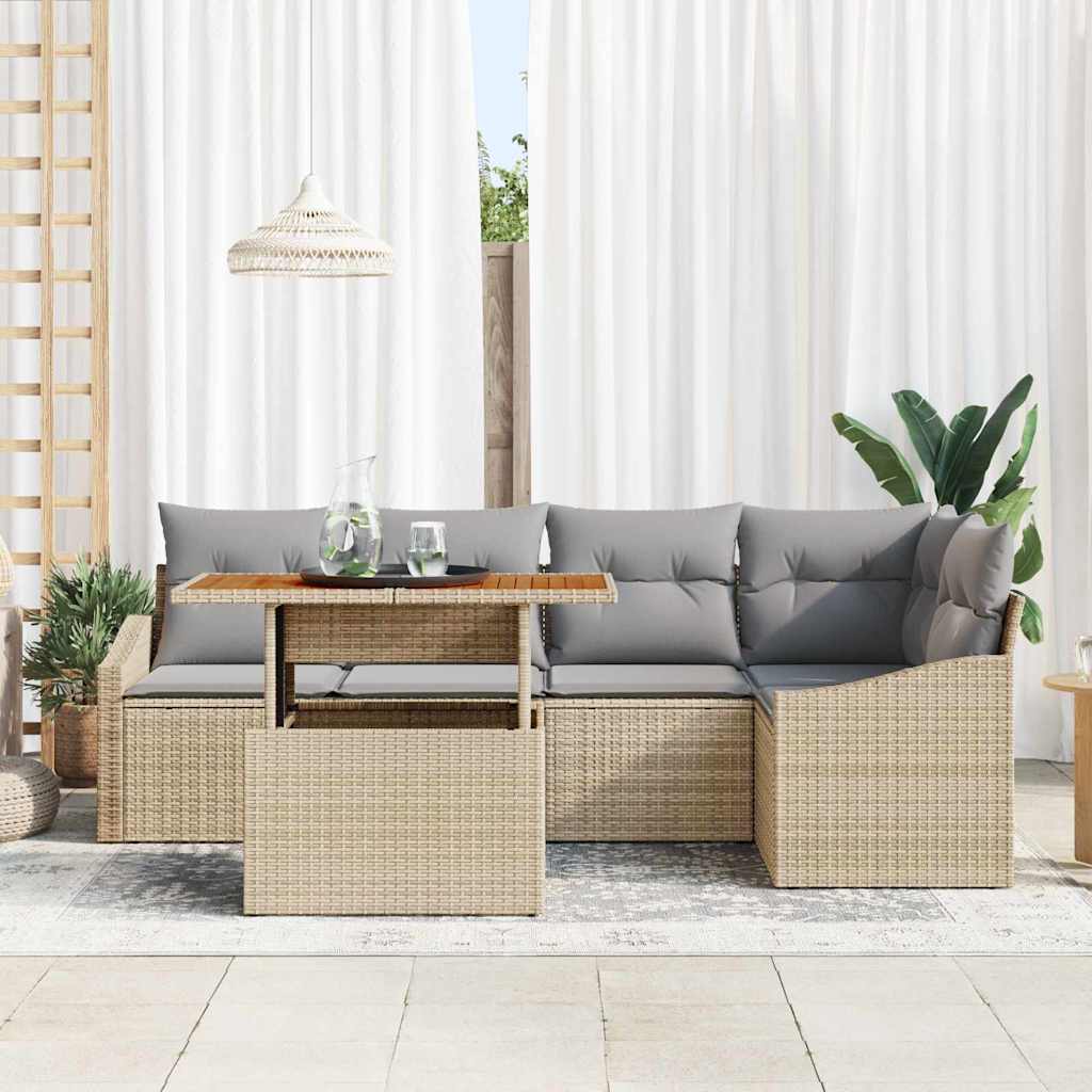 Have Spisebordssæt med pude Beige og grå 100 x 55 x 73 cm