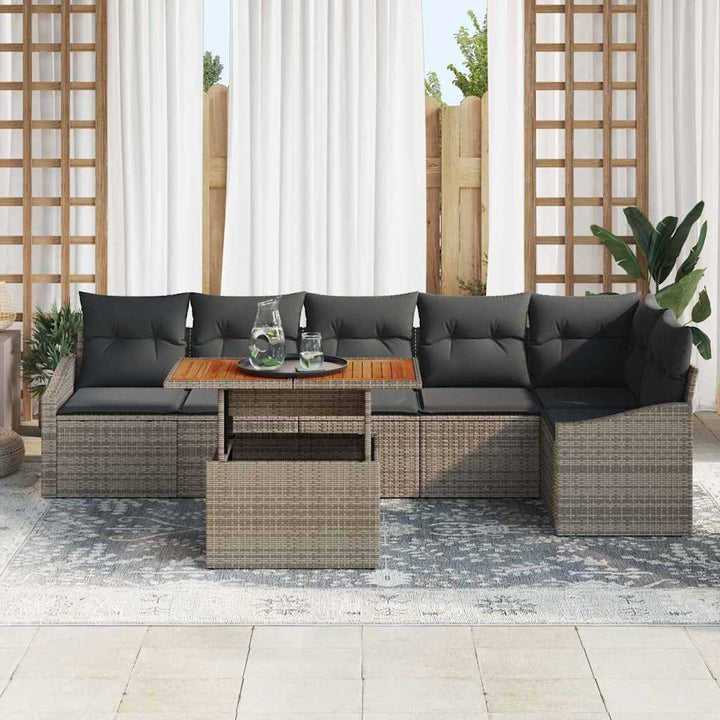 Have Spisebordssæt med pude 7 pcs Grå og Brun 100 x 55 x 73 cm