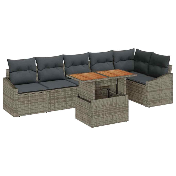 Have Spisebordssæt med pude 7 pcs Grå og Brun 100 x 55 x 73 cm