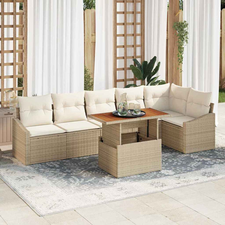 Have Spisebordssæt 7 pcs Beige og creme 100 x 55 x 73 cm