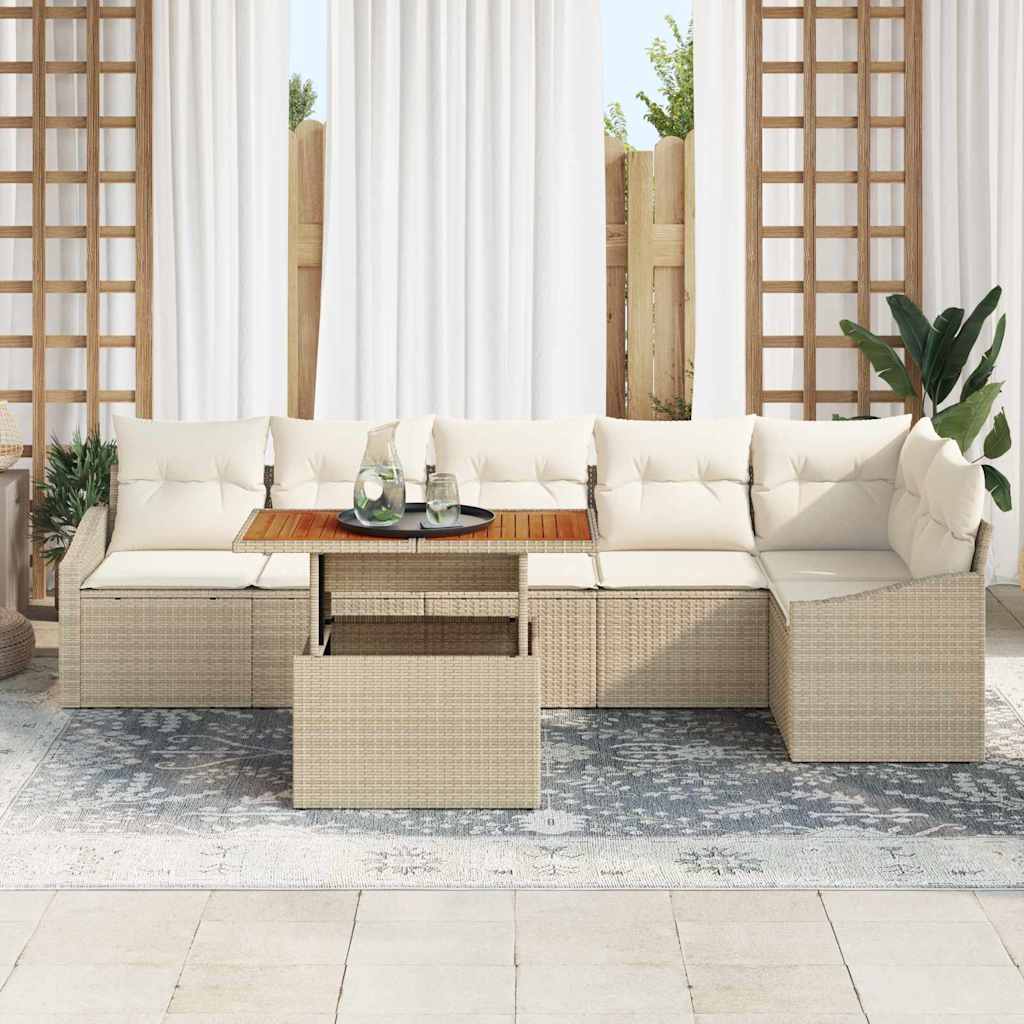 Have Spisebordssæt 7 pcs Beige og creme 100 x 55 x 73 cm