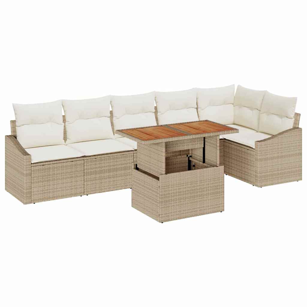 Have Spisebordssæt 7 pcs Beige og creme 100 x 55 x 73 cm
