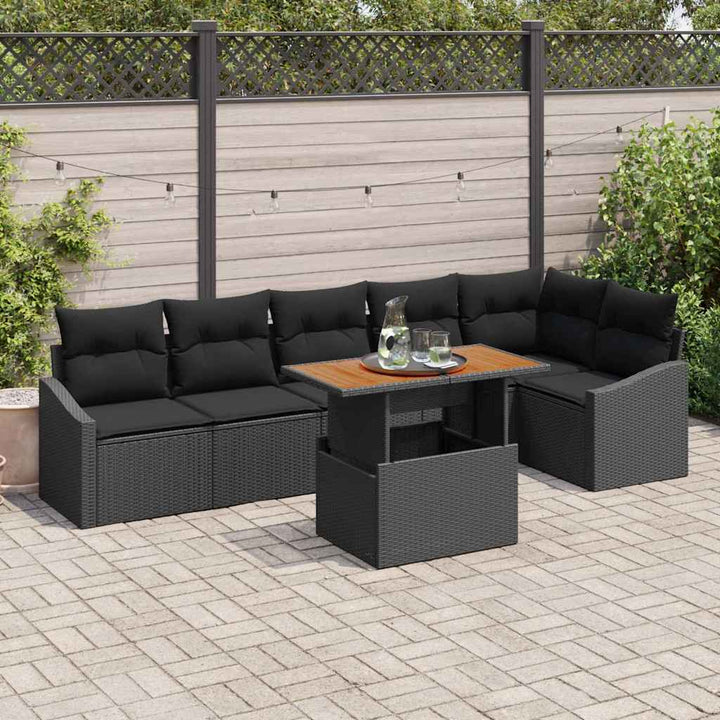 Have Spisebordssæt 7 pcs Sort og Brunt 100 x 55 x 73 cm