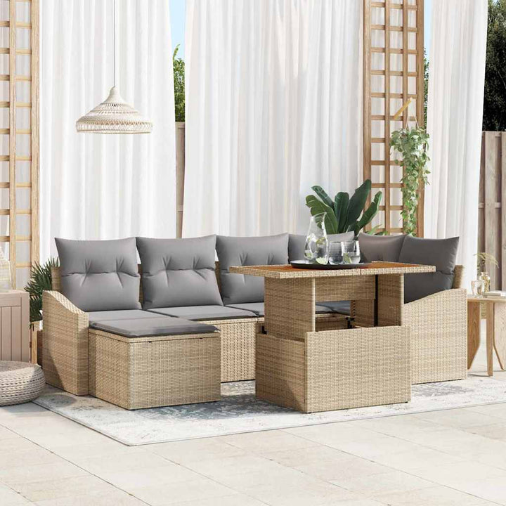 Have Spisebordssæt med pude 7 pcs Beige og grå