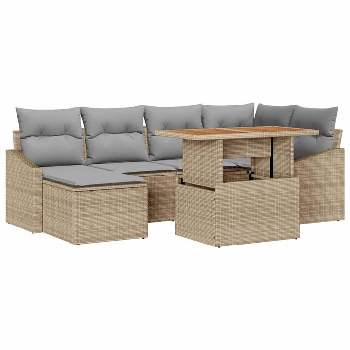 Have Spisebordssæt med pude 7 pcs Beige og grå