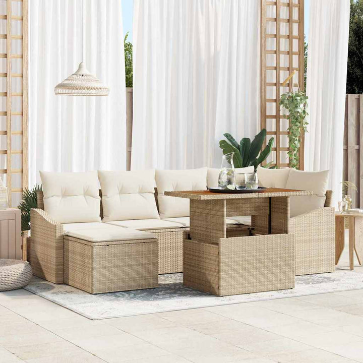 Have Spisebordssæt med pude 7 pcs Beige og creme