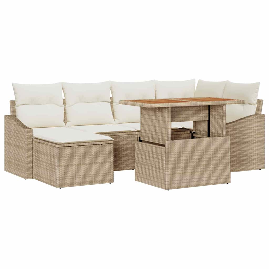 Have Spisebordssæt med pude 7 pcs Beige og creme