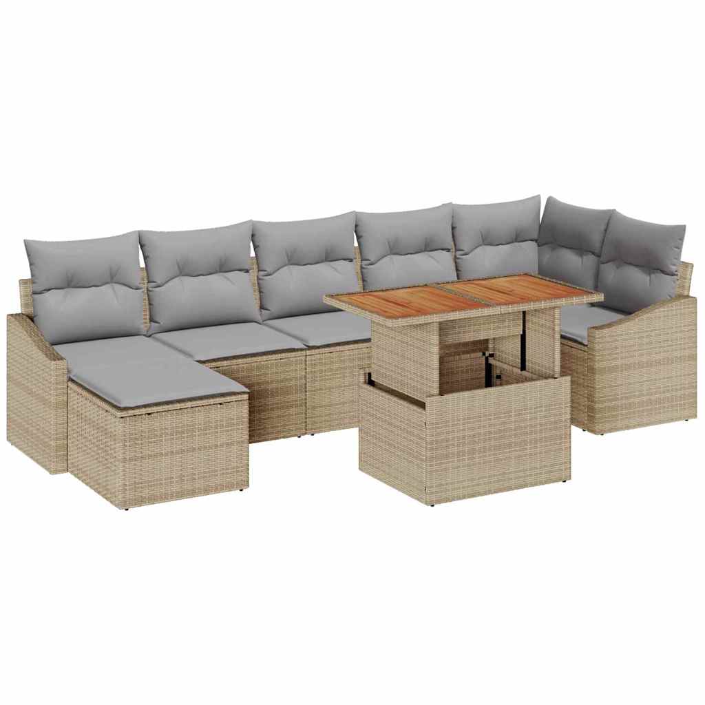 Have Spisebordssæt med pude 8 pcs Beige og grå
