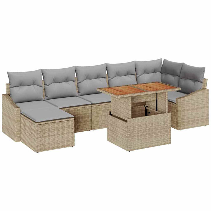 Have Spisebordssæt med pude 8 pcs Beige og grå