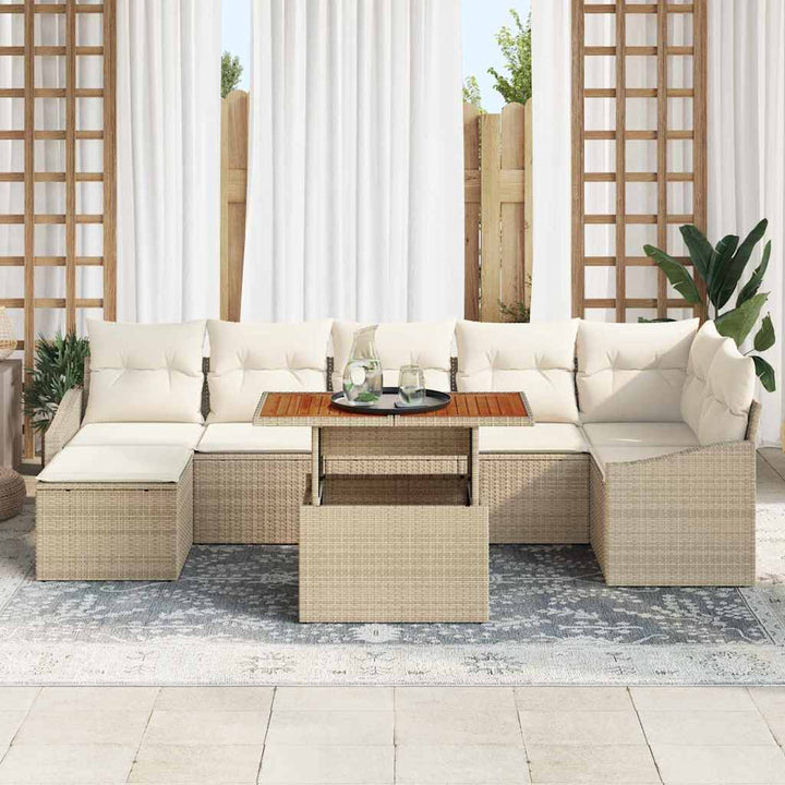 Have Spisebordssæt med pude 8 pcs Beige og creme