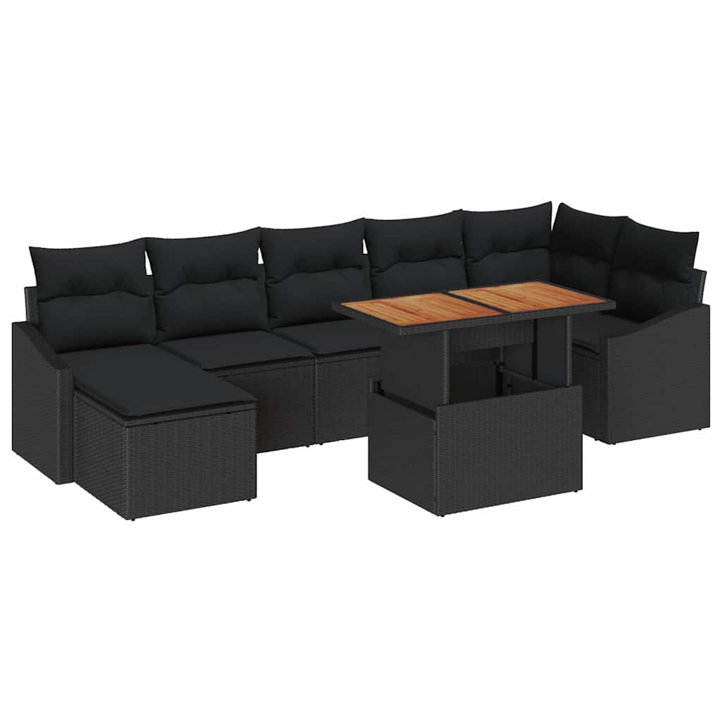 Have Spisebordssæt med pude 8 pcs Sort og Brunt