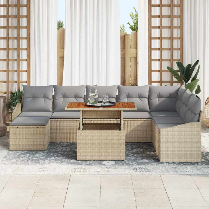 Have Spisebordssæt med pude 9 pcs Beige og grå