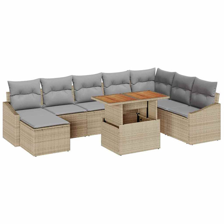 Have Spisebordssæt med pude 9 pcs Beige og grå