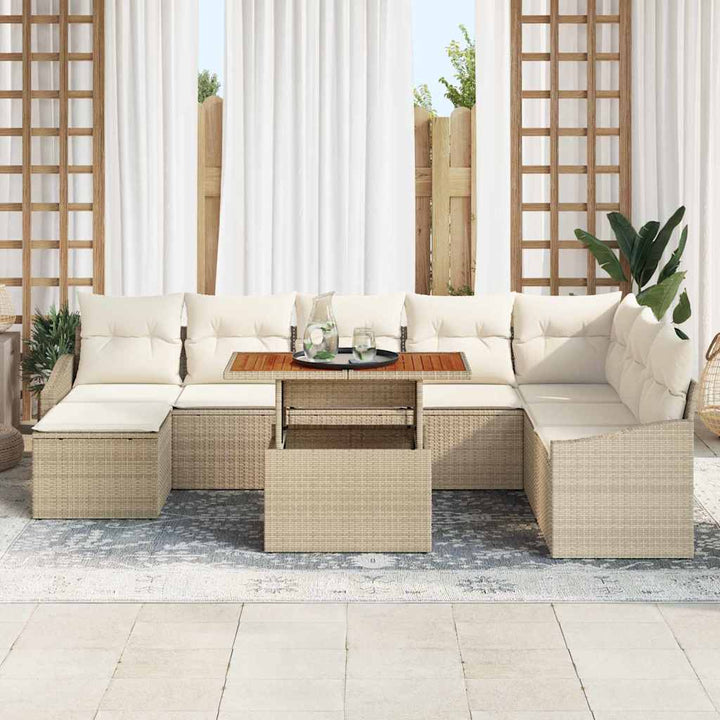 Have Spisebordssæt med pude 9 pcs Beige og creme