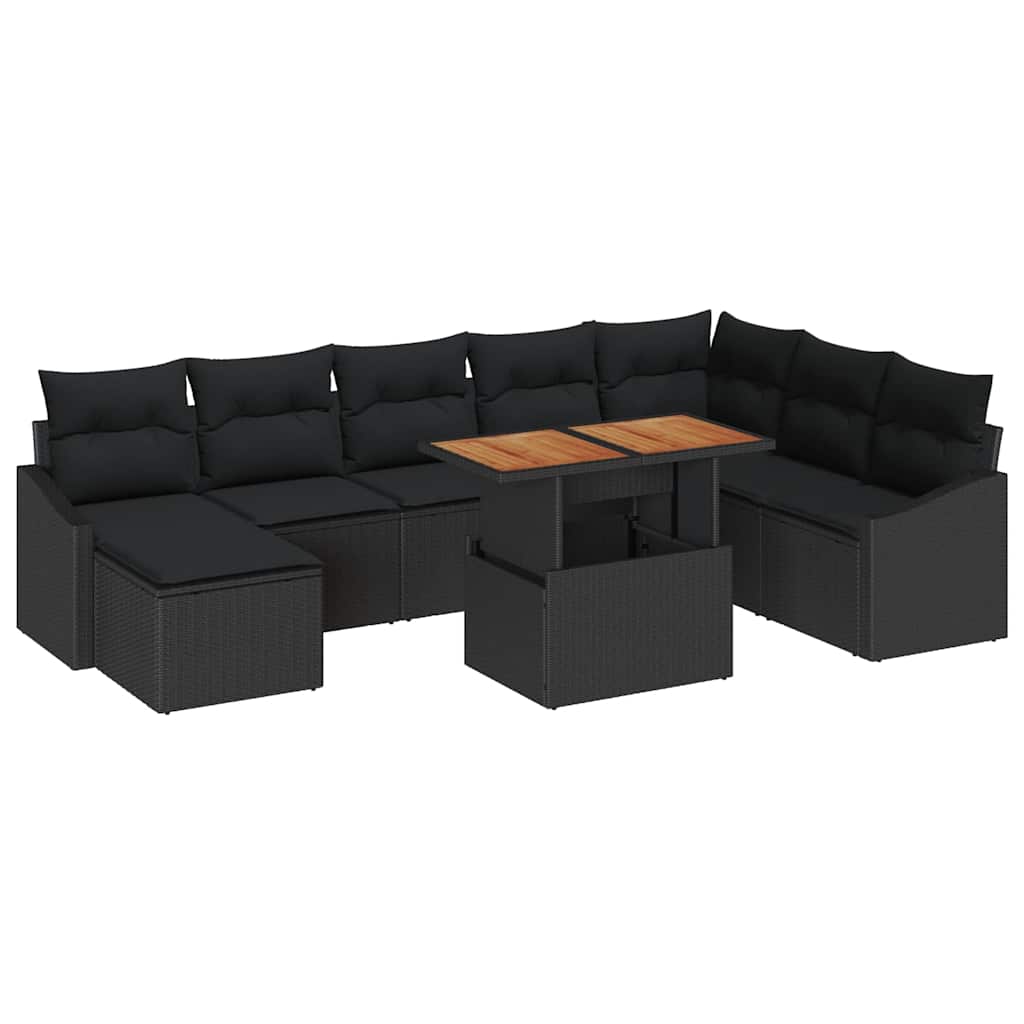 Have Spisebordssæt med pude 9 pcs Sort og Brunt
