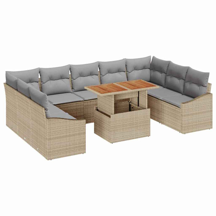 Have Spisebordssæt 10 pcs Beige og grå 100 x 55 x 73 cm