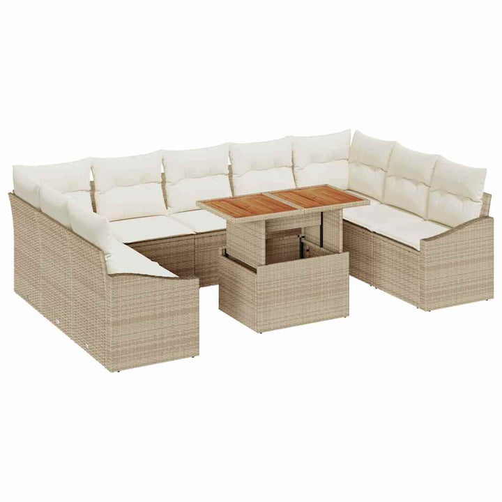 Have Spisebordssæt 10 pcs Beige og creme 100 x 55 x 73 cm