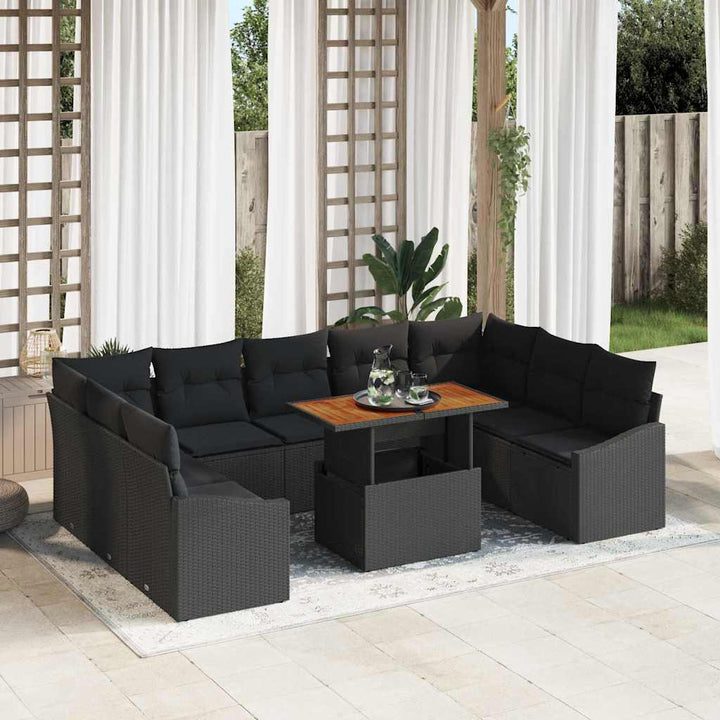 Have Spisebordssæt 10 pcs Sort og Brunt 100 x 55 x 73 cm