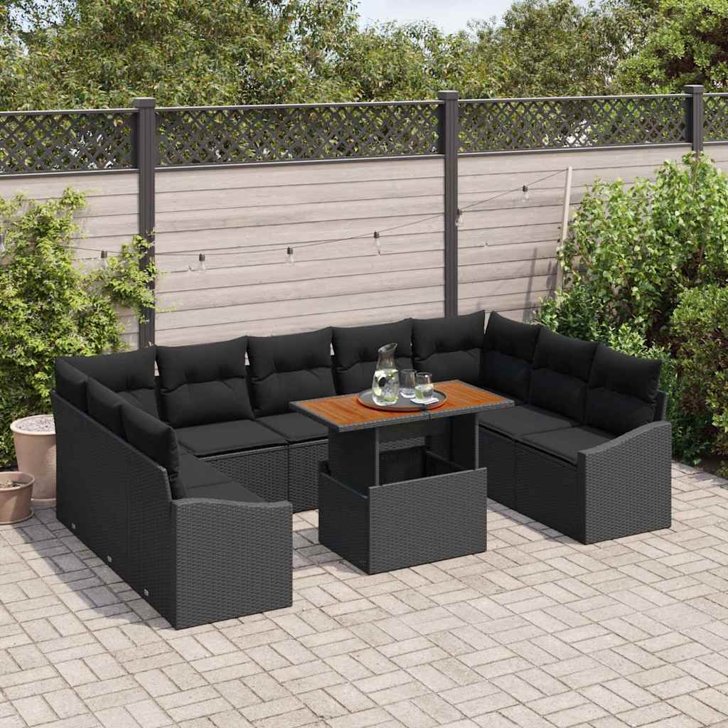 Have Spisebordssæt 10 pcs Sort og Brunt 100 x 55 x 73 cm