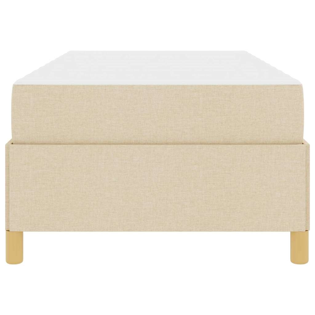 Box spring seng Creme og beige og hvid 90 x 200 cm Stof
