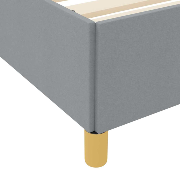 Box spring seng Lys grå og Hvid og Lys grå 120 x 200 cm Stof
