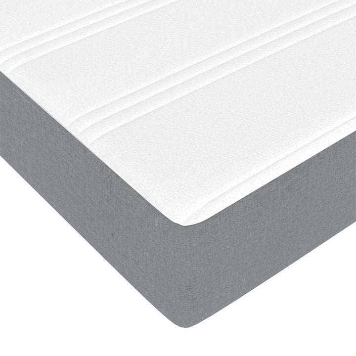 Box spring seng Lys grå og Hvid og Lys grå 120 x 200 cm Stof