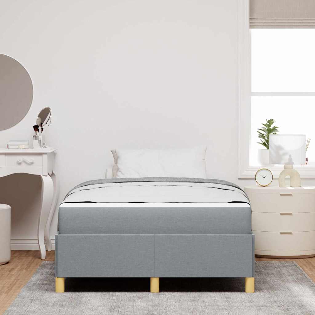 Box spring seng Lys grå og Hvid og Lys grå 120 x 200 cm Stof