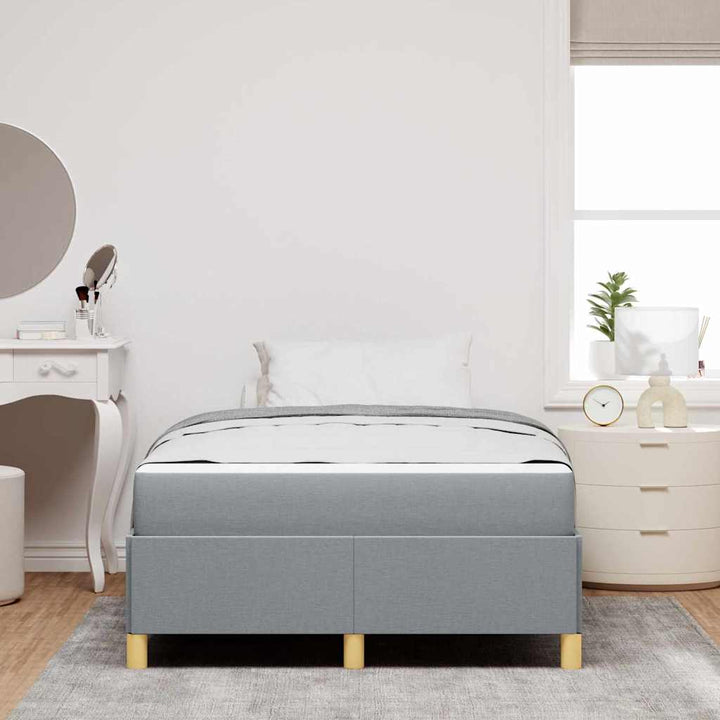 Box spring seng Lys grå og Hvid og Lys grå 120 x 200 cm Stof