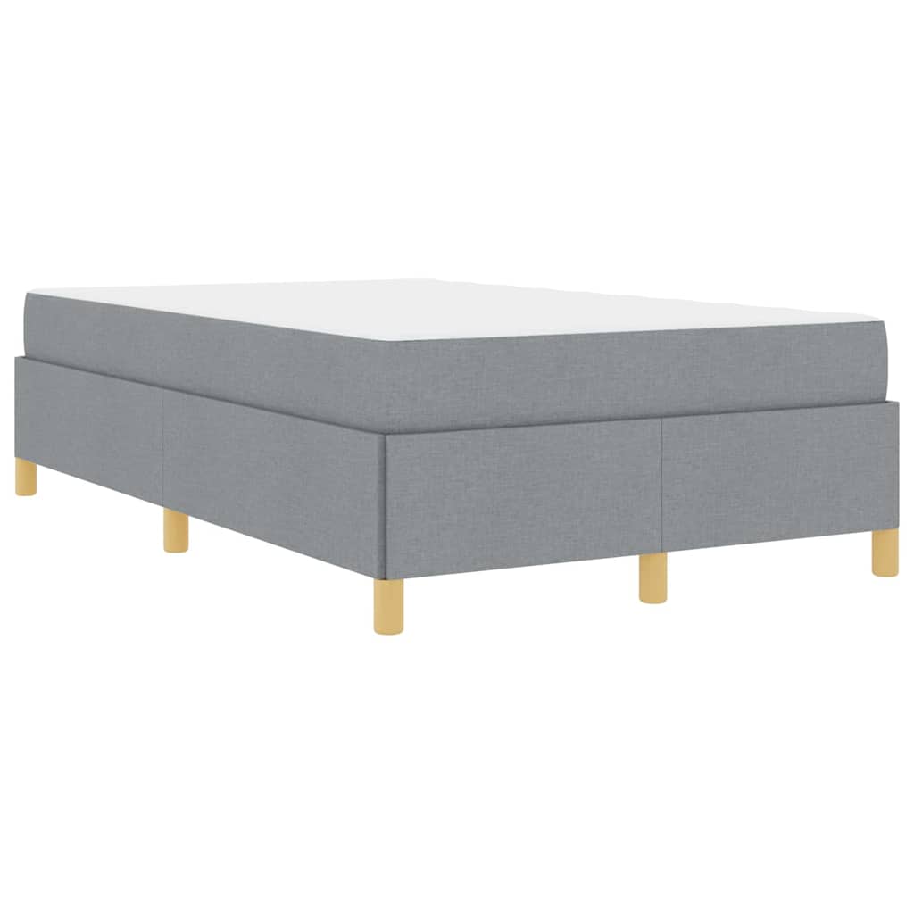 Box spring seng Lys grå og Hvid og Lys grå 120 x 200 cm Stof
