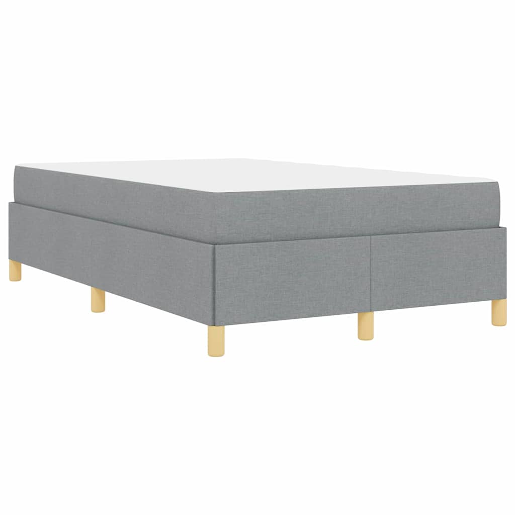 Box spring seng Lys grå og Hvid og Lys grå 120 x 200 cm Stof