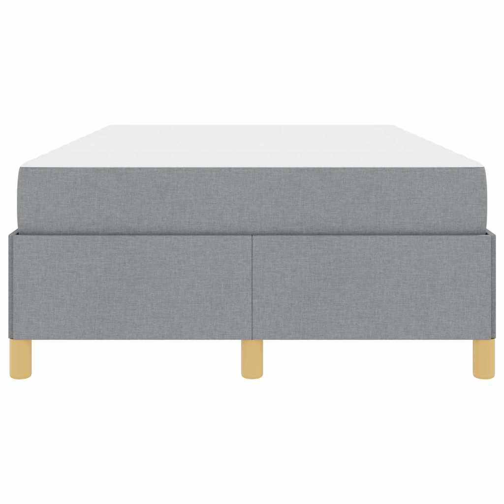 Box spring seng Lys grå og Hvid og Lys grå 120 x 200 cm Stof