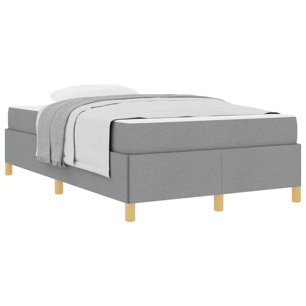 Box spring seng Lys grå og Hvid og Lys grå 120 x 200 cm Stof