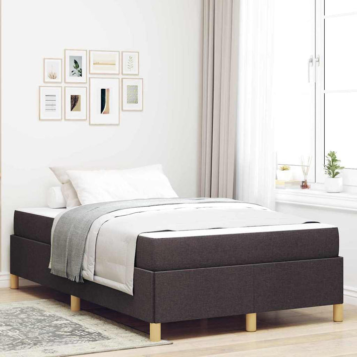 Box spring seng Hvid og mørkebrun 120 x 200 cm Polyester