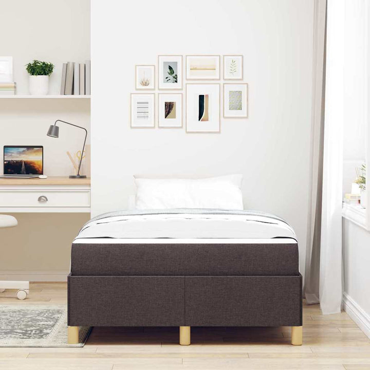 Box spring seng Hvid og mørkebrun 120 x 200 cm Polyester