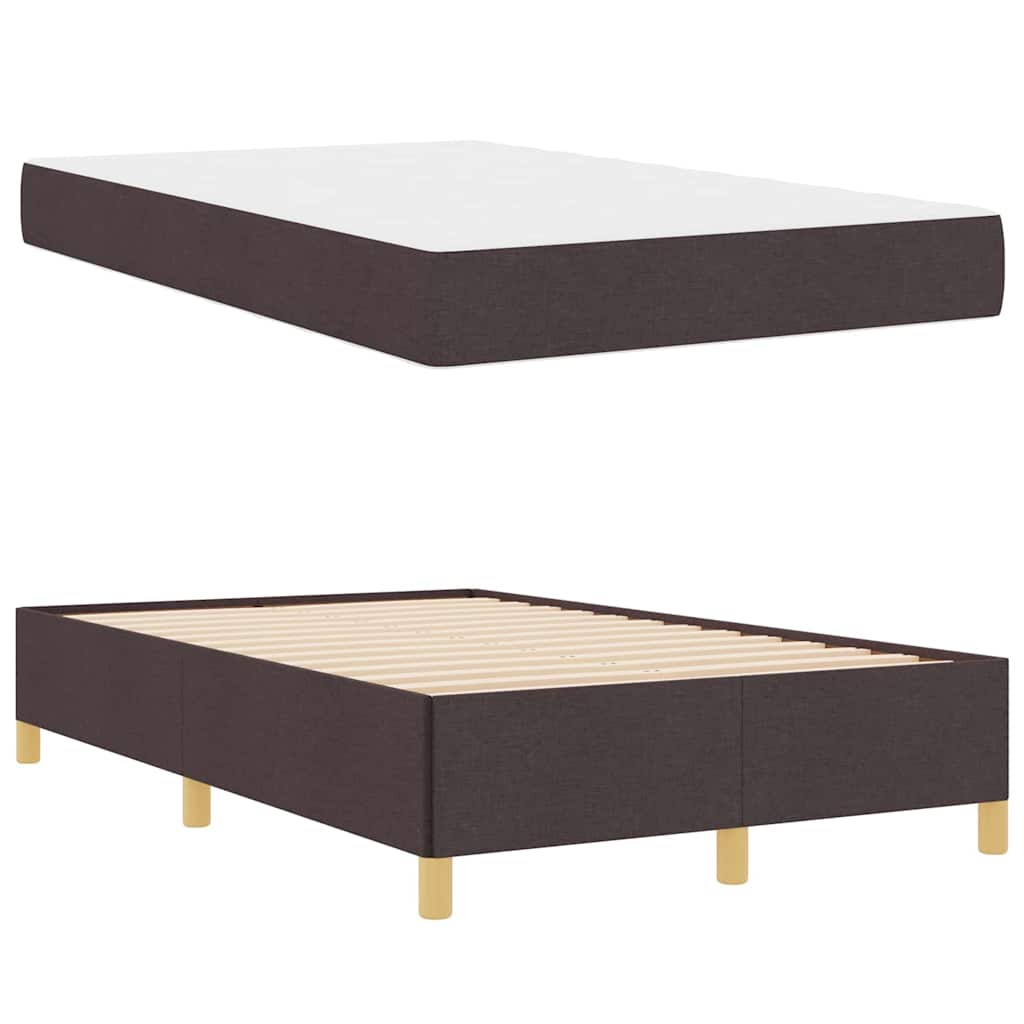 Box spring seng Hvid og mørkebrun 120 x 200 cm Polyester