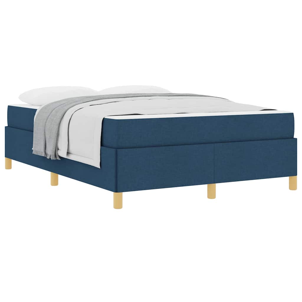 Box spring seng Blå og navy og hvid 140 x 200 cm Stof