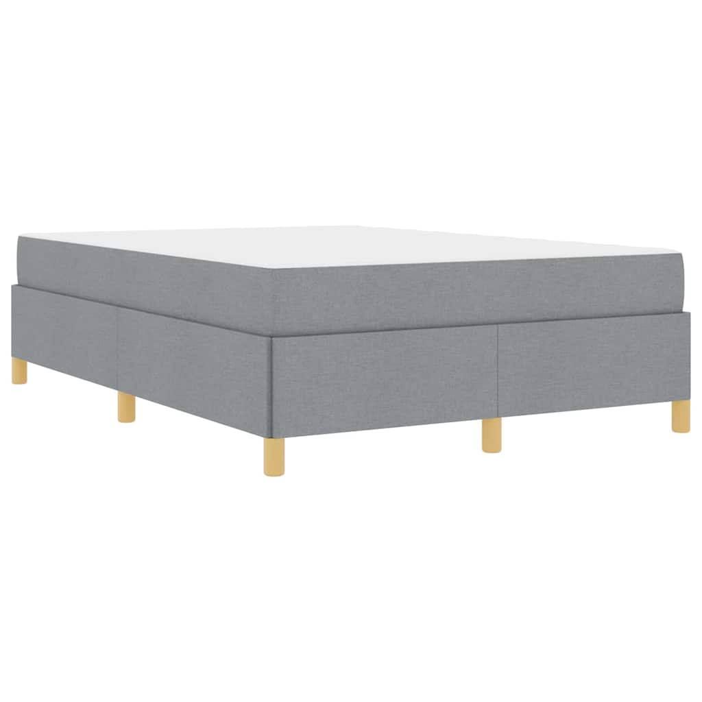 Box spring seng Lys grå og Hvid og Lys grå 160 x 200 cm Stof