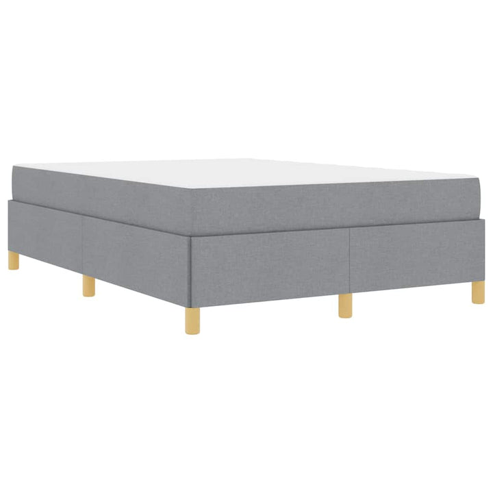 Box spring seng Lys grå og Hvid og Lys grå 160 x 200 cm Stof
