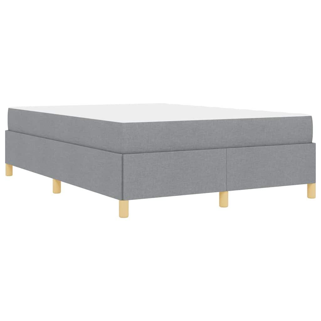 Box spring seng Lys grå og Hvid og Lys grå 160 x 200 cm Stof