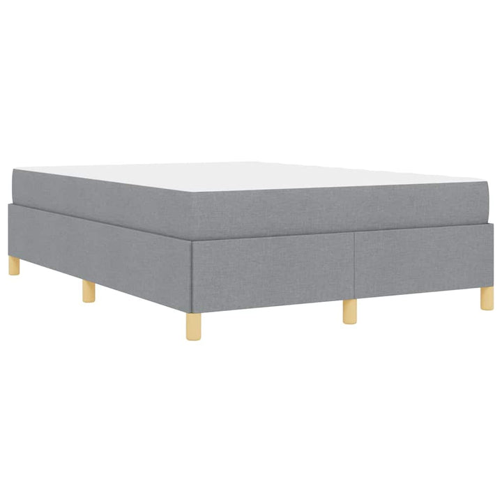 Box spring seng Lys grå og Hvid og Lys grå 160 x 200 cm Stof