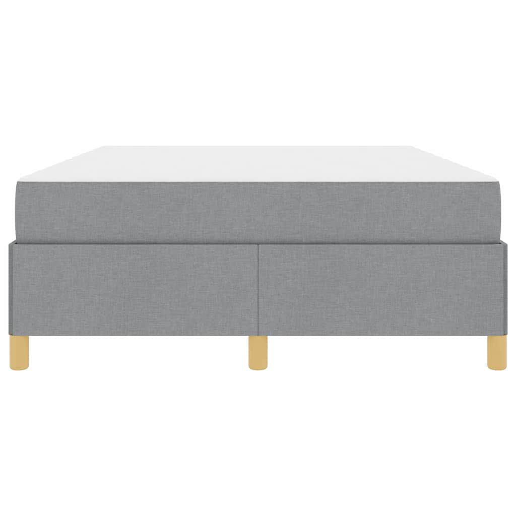Box spring seng Lys grå og Hvid og Lys grå 160 x 200 cm Stof