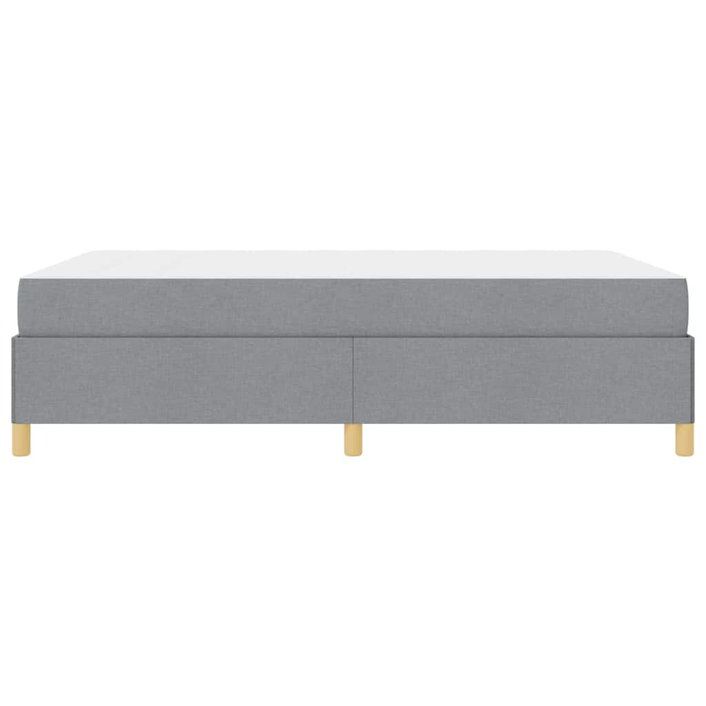 Box spring seng Lys grå og Hvid og Lys grå 160 x 200 cm Stof