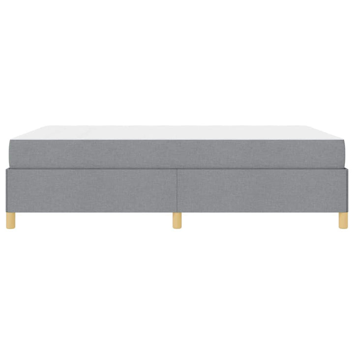 Box spring seng Lys grå og Hvid og Lys grå 160 x 200 cm Stof