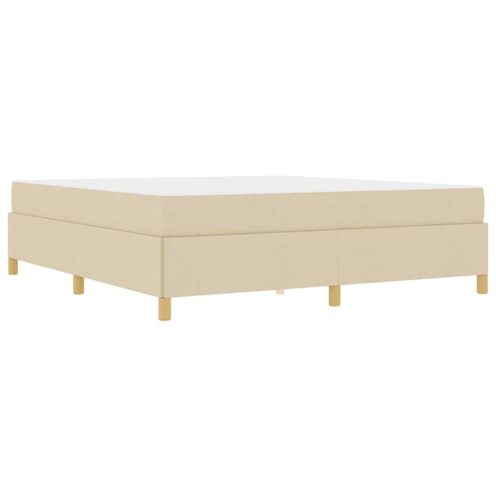 Box spring seng Creme og beige og hvid 180 x 200 cm Stof