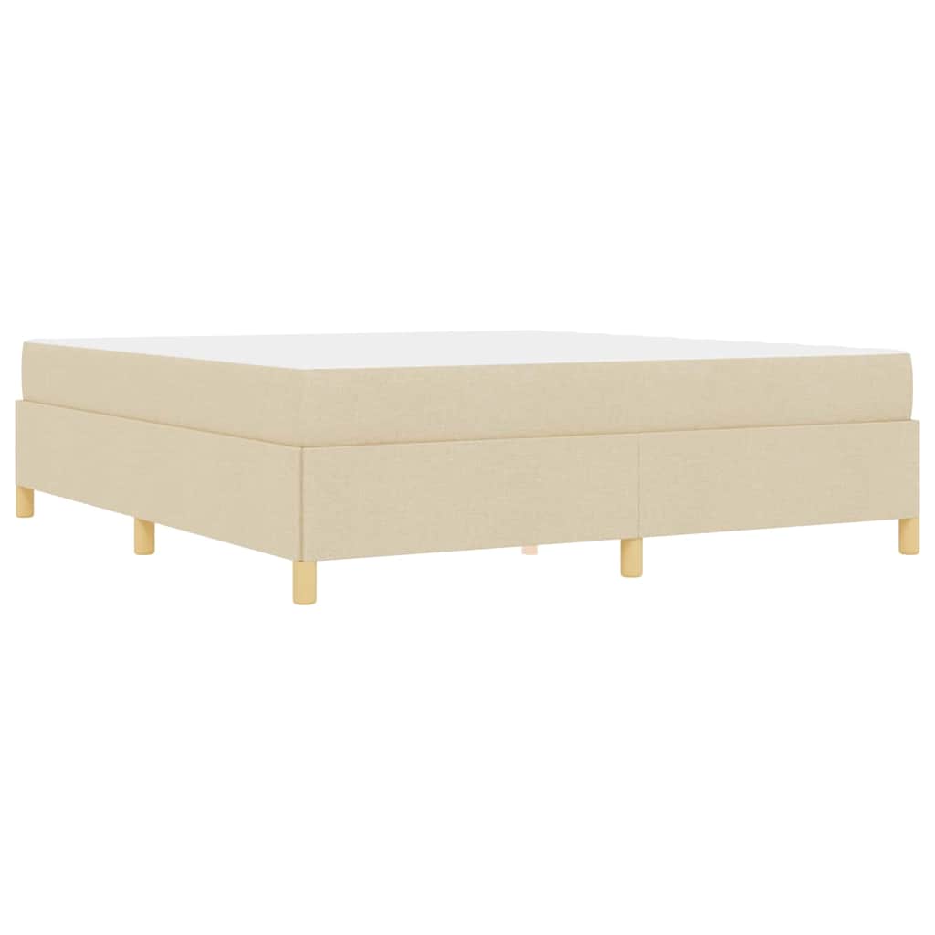 Box spring seng Creme og beige og hvid 180 x 200 cm Stof
