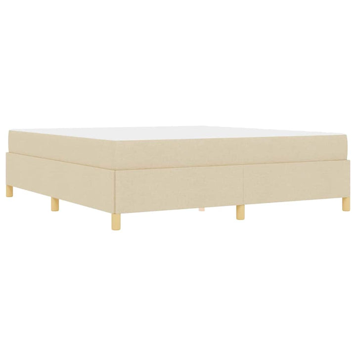 Box spring seng Creme og beige og hvid 180 x 200 cm Stof