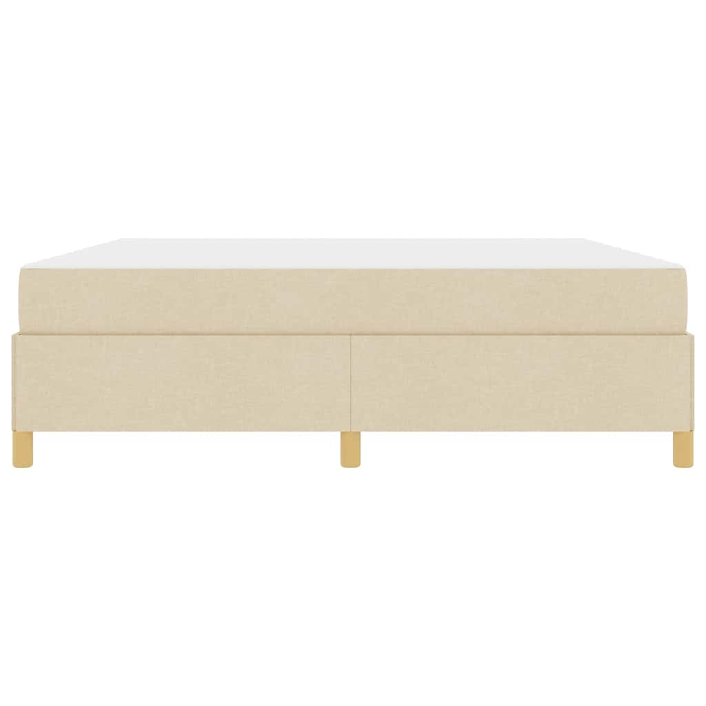 Box spring seng Creme og beige og hvid 180 x 200 cm Stof