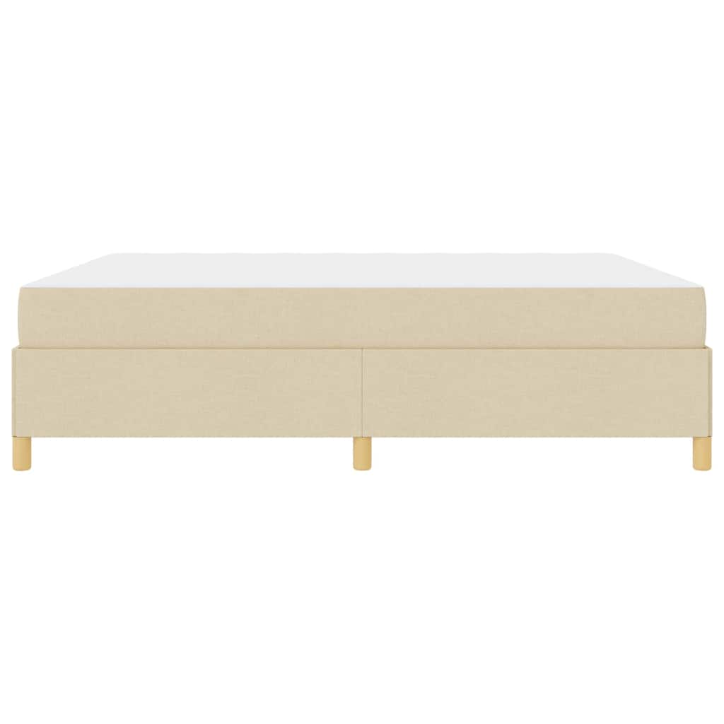 Box spring seng Creme og beige og hvid 180 x 200 cm Stof