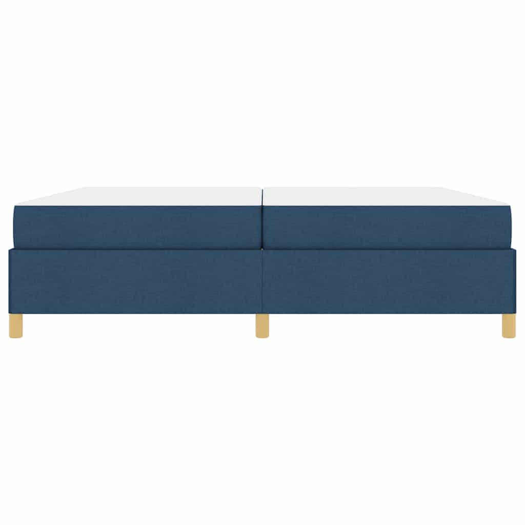 Box spring seng Blå og mørkeblå og hvid 200 x 200 cm Stof