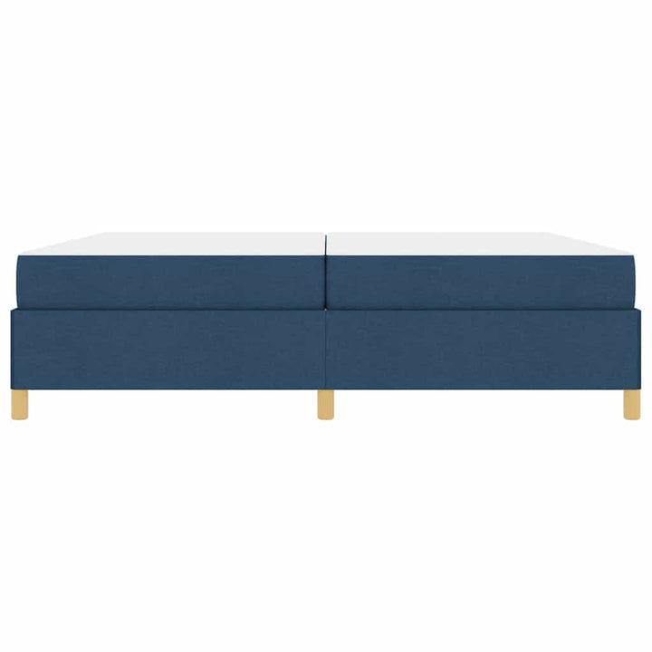 Box spring seng Blå og mørkeblå og hvid 200 x 200 cm Stof